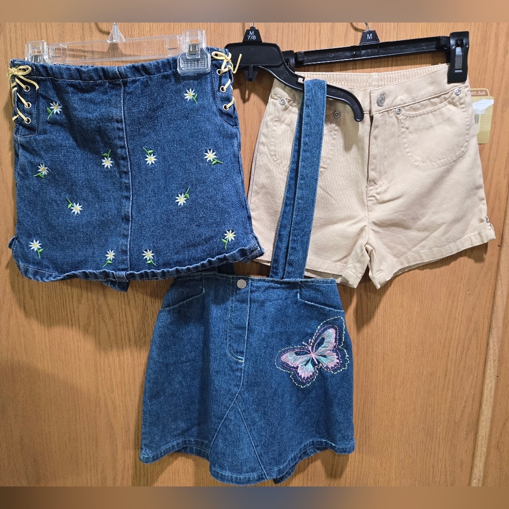 Denim Skort And Khaki Short Set Girl's Size 6